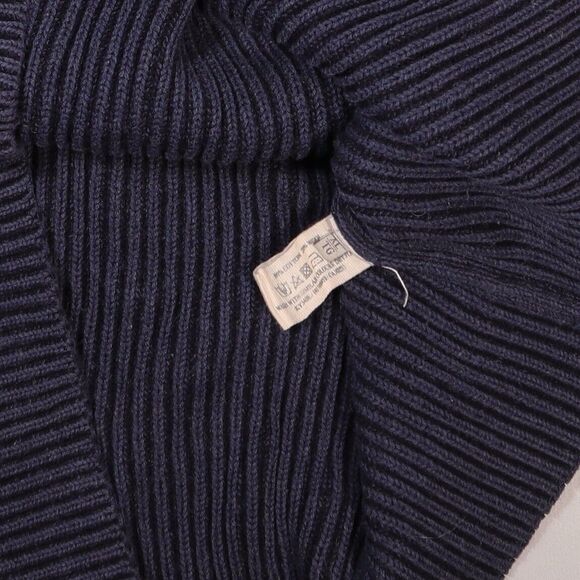 Wolsey Mens Size XL Jumper Wool Blend Heavyweight Blue High Neck Elbow Patches - Picture 6 of 10